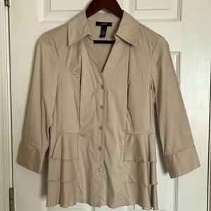 Alfani Khaki, lightweight, 3/4 sleeve button down